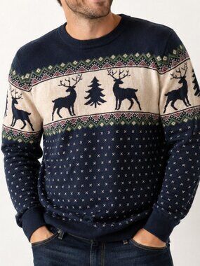Aspen Fair Isle Reindeer Crewneck Sweater